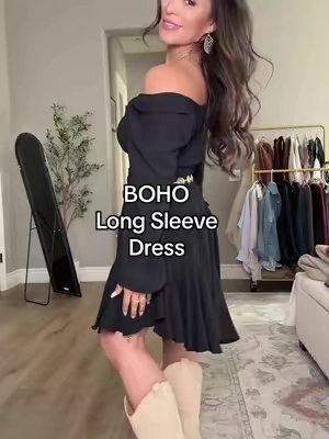 Replying to @Lei J *ੈ₊˚𖤐  this dress is giving straight boho party vibes! #bohodress #ruffledress #westernwear #tiktokshopstockup #tiktokshopcreatorpicks 