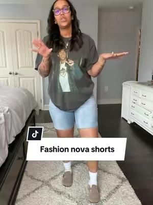 Finally thick thigh friendly shorts @Fashion Nova #shorts #thickthigh #curvyfashion #womensfashion #tiktokshopstockup 