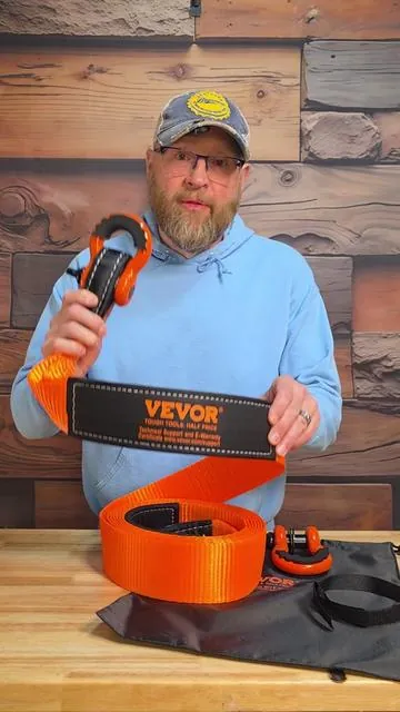 vervor tow / recover strap. 3 inches wide and 20ft long with 3/4 inch shackles.  #towstrap #tiktokshopcreatorpicks #genx #tiktokmademebuyit #vevorttshop @VEVOR Store 