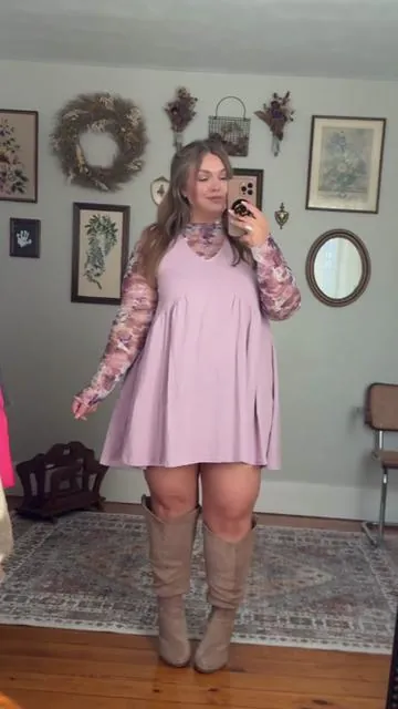 The perfect little spring / summer dress. 14/16 and 5’4 wearing the xl. #minidress #curvyfashion #plussizefashion #midsizefashion #springoutfit 