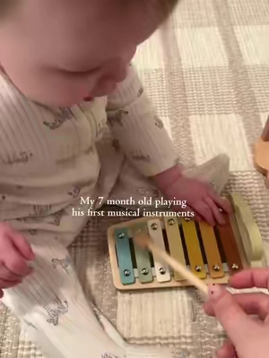 My baby hasn’t stopped playing with this since he got it! It’s so cute!! Such a good toy to grow with 🩷 #montessori #montessoriactivities #musicaltoy #babytoys #babydevelopment 