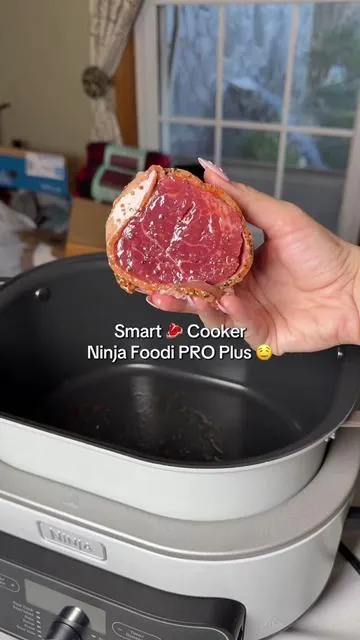 perfect steak without cutting into it once 😮‍💨 Ninja Foodi PRO Plus makes it so easy, it should be illegal 😳 #ninjafoodi #ninjakitchen #slowcooker #steakdinner #smartcooking @Ninja Kitchen 