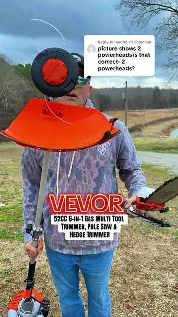 Replying to @mudhole VEVOR 52CC 6-in-1 Gas Multi Tool | Trimmer, Pole Saw & Hedge Trimmer It comes with multiple interchangeable heads: a string trimmer, brush cutter blade, hedge trimmer attachment, pole saw attachment, and extension pole for added reach. This 52CC gas-powered 6-in-1 system is built for trimming, cutting, pruning, and clearing around property lines, fence rows, and country yards. Great setup for homeowners, farm properties, and larger lots that need more than just a basic weed eater. VEVOR 52CC multi tool 6 in 1 gas trimmer gas weed eater with attachments pole saw attachment gas hedge trimmer attachment brush cutter blade trimmer 52CC power head system yard maintenance equipment farm property trimmer country lawn tools gas powered yard tool combo multi function landscaping tool ⸻ #TikTokShopCreatorPicks #TikTokShopStockUp #FarmLife #CountryLiving #YardWork