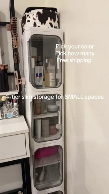 This storage cabinet literally is so perfect! I want one for every room now!!  @UFORU NEST  #SmallSpaceLiving #BathroomOrganization #organizedhome  #HomeOrganizationIdeas #storagehacks 