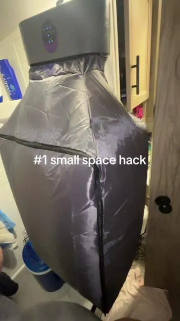 LOVE this portable dryer it’s amazing it drys my clothes it compact and is perfect for living in small spaces! #smallapartment #rvliving #rvhack #smallapartmenthack 