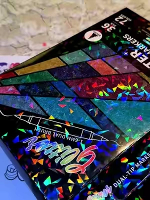 24/48/72/96 Colors Glitter Effect Brush Markers, Dual Tip Dual Color 1-5mm Soft Brush Shimmer Marker, Doodle Writing, Art Crafts, DIY Projects #acrylicmarkers #sharpiepermanentmarker #prismacolorpartner #creativegiftsforkids #beautypen     