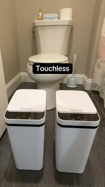 2 Pack 2.2 Gallon Touchless Smart Trash Can with motion sensor automatic lid. Slim waterproof garbage bin perfect for bathroom, bedroom, office, and small living spaces. Hands-free, hygienic, modern design for everyday convenience. #TouchlessTrashCan #SmartHome #BathroomUpgrade #HomeEssentials #ModernLiving @Abertree  