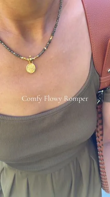 Finally a romper with good length, I’m 5’7 wearing a small— it’s available in several colors. @PrettyGarden #prettygarden #romper #summeroutfits #vacationoutfits #comfyoutfit 