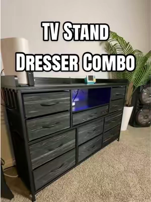 Beautiful Dresser TV Stand Combo With LED Lights