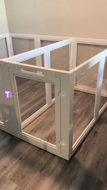 Ahhh this was the best investment I made for my dogs and my space! #dogplaypen #playpen #fxw #dogsoftiktok #puppytiktok 