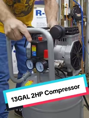VEVOR NEW 13GAL Ultra Quiet 2HP Air Compressor  #tools #garage #mechanic #vevor #tiktokshopcreatorpicks @VEVOR Store @VEVOR Automotive Store @Vevor Tools 
