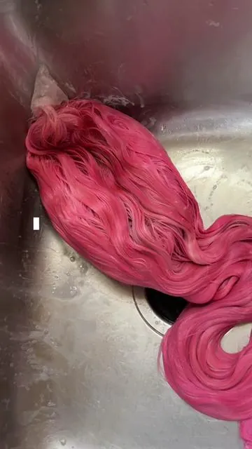 Pink wig watercolor tutorial #pinkwig #watercolor #bubblegumpink #613 