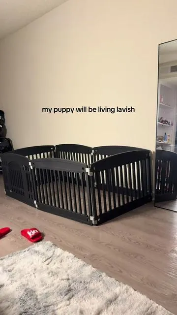 i get my puppy today or over the weekend 🥰😝  #fyp #viral #puppy #playpen #adoptdontshop 