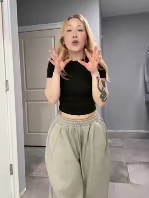 Wearing a medium 