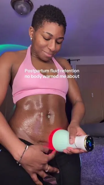 Postpartum fluid retention is real. Nobody told me my lower belly would feel heavy and puffy for months Your lymphatic system doesn’t have a pump. It moves when you move. This is what I’ve been doing to support circulation and gently wake the tissue back up. The exact handheld lymphatic body massager I use is in the orange cart.