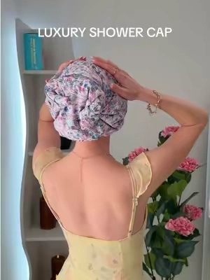 Kitsch luxury satin-lined shower cap now in a limited edition Bridgerton print 💌🪻 @Kitsch #kitsch #bridgerton #showercap #tiktokshopcreatorpicks #kitschsuperbrandday 