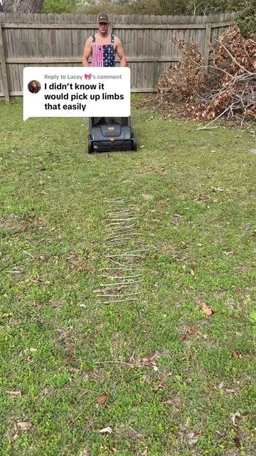 Replying to @Lacey 🎀 Limbs don’t stand a chance with this lawn sweeper. #lawnsweeper #vevor #yardwork #tiktokshopcreatorpicks 