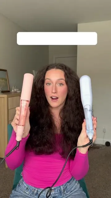 Side by side comparison of the Wavytalk Steam Sesh Hair Straightener and the Wavytalk Steamline Pro Hair straightener! #straightener #wavytalk #steamstraightener #hairtools #tiktokshopcreatorpicks @wavytalkofficial 