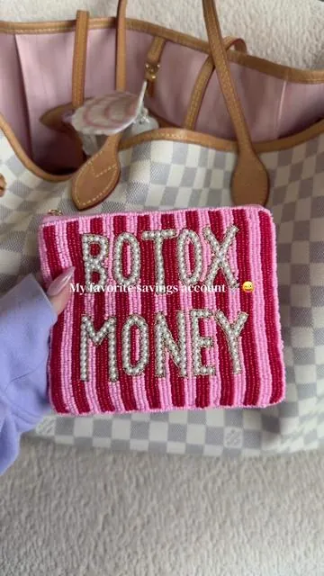 The little beaded pouch holding the most important budget category: Botox money. 💉 😏 #botoxmoney #beadedbag #makeuppouch #giftforher #TikTokShopCreatorPicks @brittyland 
