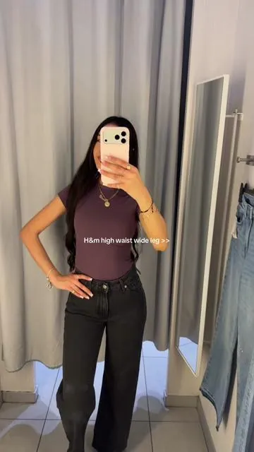 & they’re now on ttshop! #hm #jeans #denim #widelegjeans #handm 
