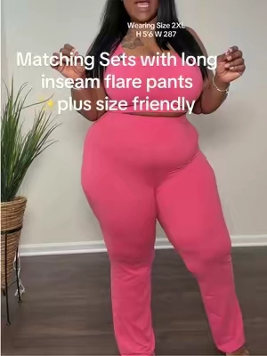 Comfy lounge set with Long inseam More colors! Two piece flare set just in time for spring #flareleggings #twopieceset #loungeset #tiktokshopcreatorpicks #matchingset 
