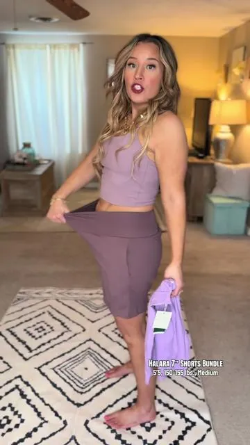 Love the 5”? Meet their longer twin. Same smooth feel. Same fit. More coverage. These 7” Halara shorts? YES MA’AM. @Halara #HalaraFinds #7InchShorts #TallGirlStyle #MomApproved #ModestActivewear 