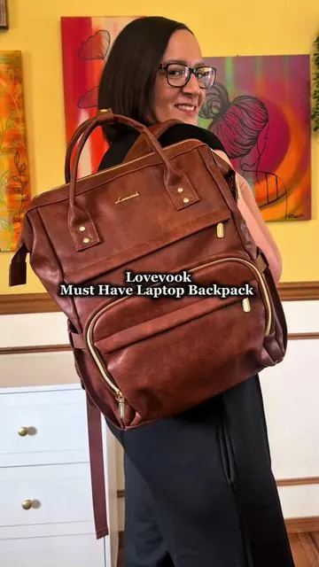 You will love this gorgeous affordable vegan leather laptop backpack from @Lovevook Bags  Click link to get yours before they sell out again.  . #ad #lovevook #backpack #backpacks #tiktokshopcreatorpicks