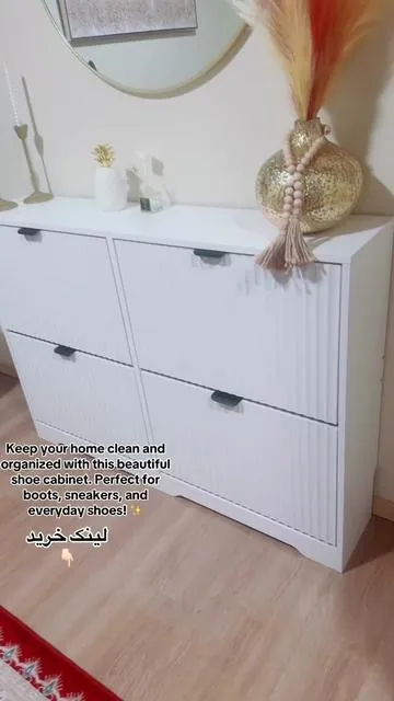 #tiktokshop#Keep your home clean and organized with this beautiful shoe cabinet. Perfect for boots, sneakers, and everyday shoes! ✨