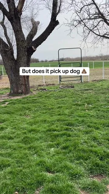 It was my biggest question… does it pick up dog poo! #lawnsweeper 