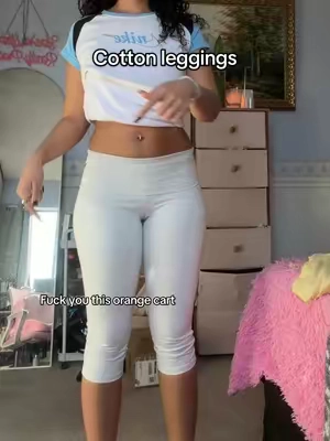 Cotton fold over leggings that give Eva in desperate housewives YES #blackgirltok #foldoverpants #cottonleggings 
