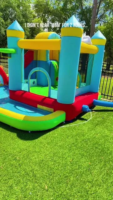 Best summer activity for keeping your kids active and begging you for activities every 20 minutes #waterslide