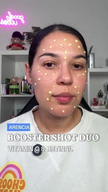 Manchas, poros visibles, arrugas, textura… no necesitas más productos, necesitas mejor rutina.  Vitamina C en el día ☀️  Retinal en la noche 🌙 Así es como realmente ves resultados, y este Booster Shot Duo de @arencia_global es de mis favoritos. #arencia #ladelentes #springglowup #kbeauty #skincare #koreanskincare #glassskin #ladelentestiktokshop #ladelentesrecomienda #tiktokshopcreatorpicks #fyp #foryou #retinal #vitamincskincare #parati