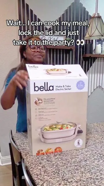This Bella Make & Take Skillet is the space-saving kitchen upgrade that lets you cook, lock, and take your meals anywhere without switching pans. QVC has this multi-use electric skillet going fast, so if it’s still available, don’t wait. #tiktokshopglowup #greenish #EasyCooking #kitchenfinds  #skillet 