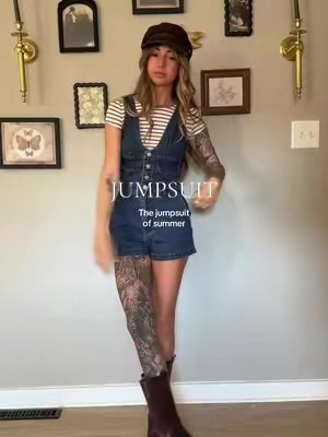 @Cider  just put out the CUTEST denim jumpsuit for summer ✨  #OOTD#fashion#style#overalls 