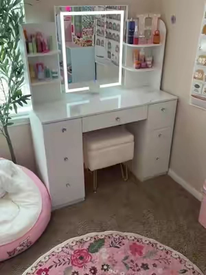 if you’ve been looking for the perfect vanity, this one is it💗☁️ ##vanity##makeupdesk##makeupvanity