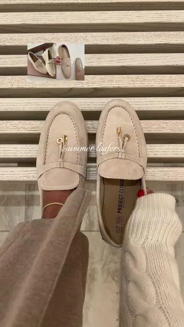 True to size and these are the light sand suede color 🤍 #summershoes #affordableshoes #loafers #oldmoneyoutfits #projectcloud 