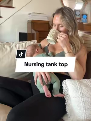 The ✨perfect✨ breastfeeding tank top by @Momanda clothing so I can still feel covered  #breastfeedingmom #nursingcover #nursingbra #breastfeedbaby🤱 