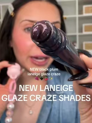 NEW shades of the Laneige glaze craze! This black plum color is the perfect berry with cherry reflects. 90% Korean skincare! @laneige_us  #laneige #glazecraze #lipbalm #tiktokshopcreatorpicks #tiktokshopspringglowup 