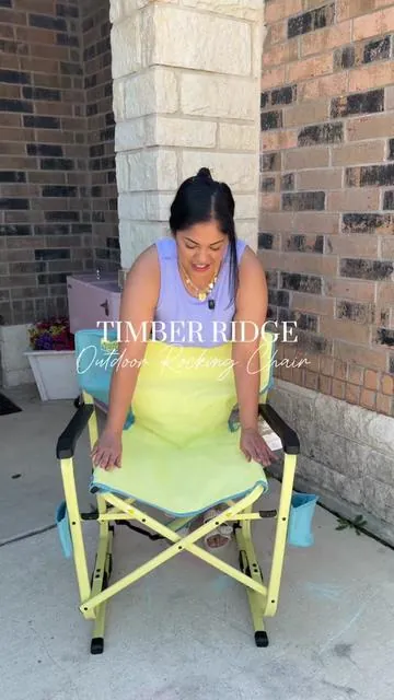 If you have a lot of outdoor activities this summer make it comfortable with a rocking chair. #rockingchair #foldablechair #outdoorrockingchair #outdoorchair #sportsmom 