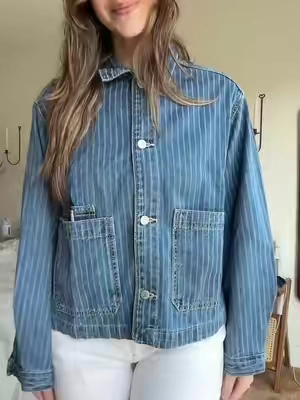 okay @Old Navy didn’t know you knew ball like that #workwearjacket #frenchworkwear #denimjacket 