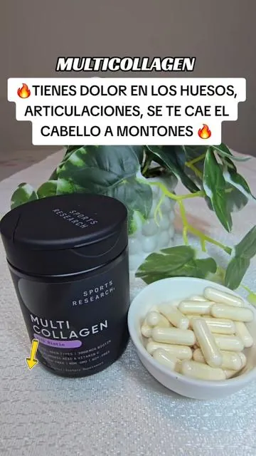 Multicollagen en cápsulas de Sports Research con 5 tipos de colágeno, biotina, vitamina C y ácido hialuronico, para la piel, el cabello, uñas, articulaciones, tendones y ligamentos  #multicollagen #collagen #collagenpeptides #supplements #tiktokshopspringglowup @Sports Research 