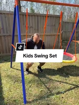 He built it- he has to try it first #kidsplay #playset #outdoortoys #swingset #summermusthaves 