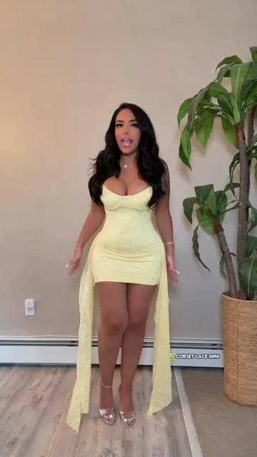 Butter yellow corset dress… this one SNATCHED me 😮‍💨💛 #corsetdress #minidress #fashiontrend #styleinspo  #dressup   Video description: woman models a butter yellow lace corset style mini dress perfect for styling any spring or summer special occasion or vacation resortwear look; women's fashion finds; OOTN; OOTD 