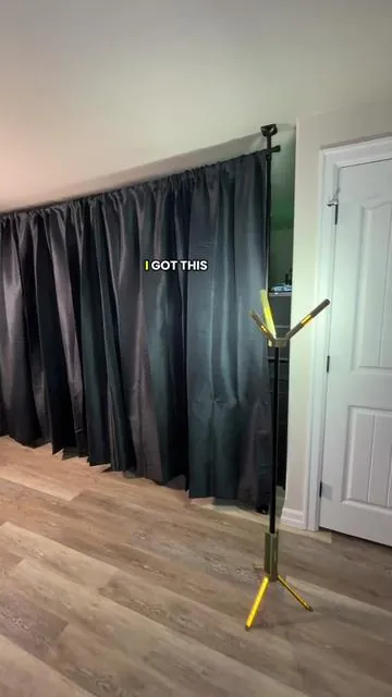 This adjustable bedroom partition was super simple to put together and it is so inexpensive! The curtains are not included you will have to purchase your own curtains! #partition #bedroompartition #tiktokshopcreatorpicks 