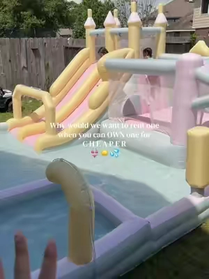 This is what summer is looking like at our house! why rent when u can OWN 💗⛱️👙☀️💦 #jumper #waterpark #bouncehouse #waterslide #kidssummer 