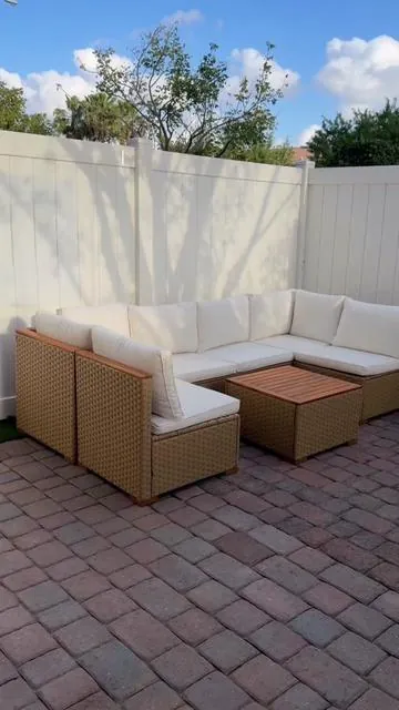 Waterproof, cover included, so pretty in any patio 🤍☁️ @Phivilla Home #phivilla #patiosofaset #patioset 