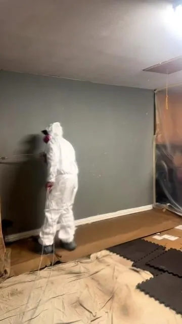 I painted my garage black with the help of the Vevor Airless Paint Sprayer. This thing Sprays paint like a dream. #painting #blackpaint #tiktoktools #paintsprayer #garagegoals @VEVOR Store 