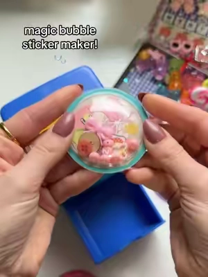 Trap tiny trinkets in these super fun bubble stickers! Comes with materials to make 40 stickers & refills are now available! #stickers #crafts #kidscrafts #stickermaker #trinkets 