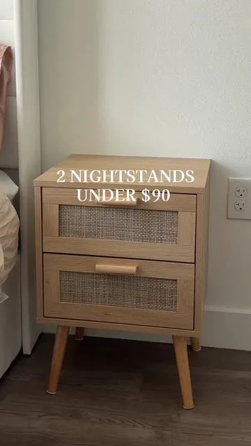under $50 each or $90 for two!!🤍☁️ only TODAY #vowner #nightstands #endtables #woodennightstand #tiktokshopstockup 