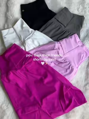 had to stock up while theyre on sale 🤍 halara 2 in 1 yoga shorts curvy girl workout shorts tiktok shop #tiktokshopcreatorpicks #greenish #tiktokshopstockup #tiktokshopmothersday #halara halara shorts plus size workout shorts shorts for thick thighs no chafing high waisted squat proof pockets gym outfit gift ideas for her maehni @Halara 